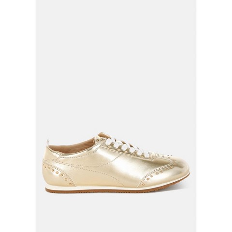 Женские кроссовки Rag & Co Womens Yorika Studded Metallic Pleather Sneakers 5