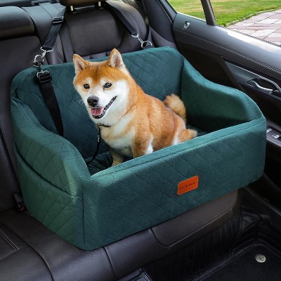 APRILSOUL Dog Car Seat for Medium/Large Dogs,2 Clip-On Safety Leashs for 2 Small Dogs,Removable and Washable Comfy Pet Car Seat