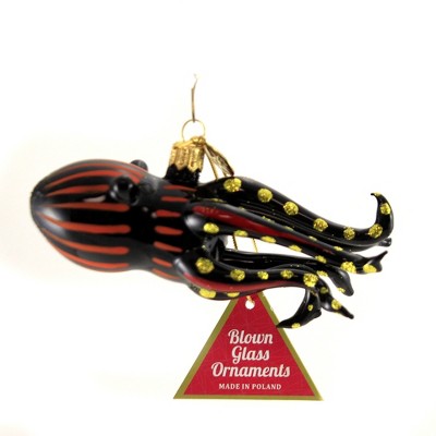 Morawski 2.0" Black & Orange Squid Ornament Deep Sea Ocean  -  Tree Ornaments