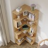 L-shaped Corner Bookshelf, Solid Wood Shelf, 5 Tier Display Shelf, Corner Organizer, For Small Spaces - 2 of 4