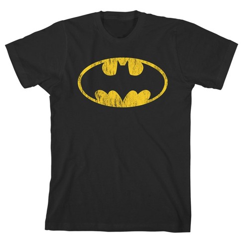 Batman Grunge Style Bat Signal Logo Youth Black Graphic Tee-medium : Target