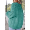 Women's Sweater Knit Cardigan with Pockets - Open Front Cable Knit Chunky Thick Sweater for Comfy Winter Knitwear,Lake Green - M - 2 of 4