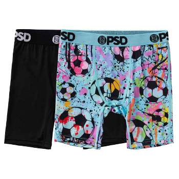 PSD Men's Solids Blk 3-Pack Boxer Briefs, Black, XL