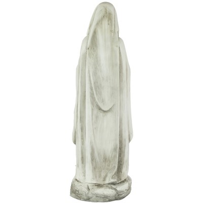 Ivory Polyresin 28" Praying Virgin Mary Garden Statue