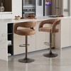 VECELO Bar Stools Swivel Adjustable Modern Pu Leather Barstools Set of 2, Counter Bar Stools with Back and Arms, for Bar or Kitchen - 4 of 4