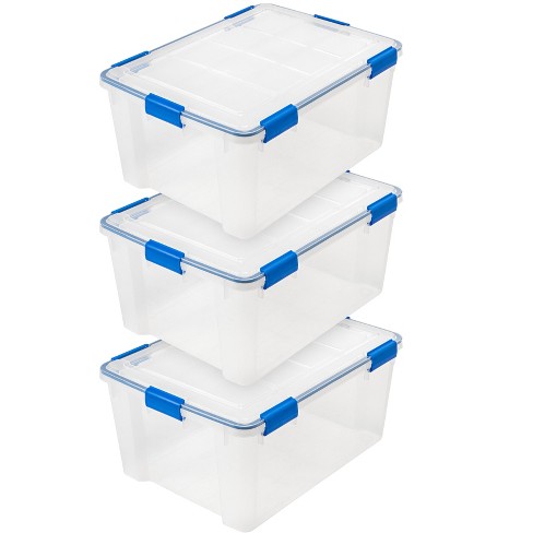 IRIS Plastic Storage Container With Handles/Latch Lid, 22 x 16 1