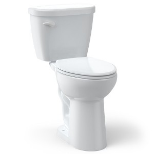 Two-Piece Elongated Toilets, Comfort Height Toilets with 19" Extra Long Bowl Soft-Close Seat & 1.28 GPF Single Flush, 12" Rough in ADA Toilet - 1 of 4