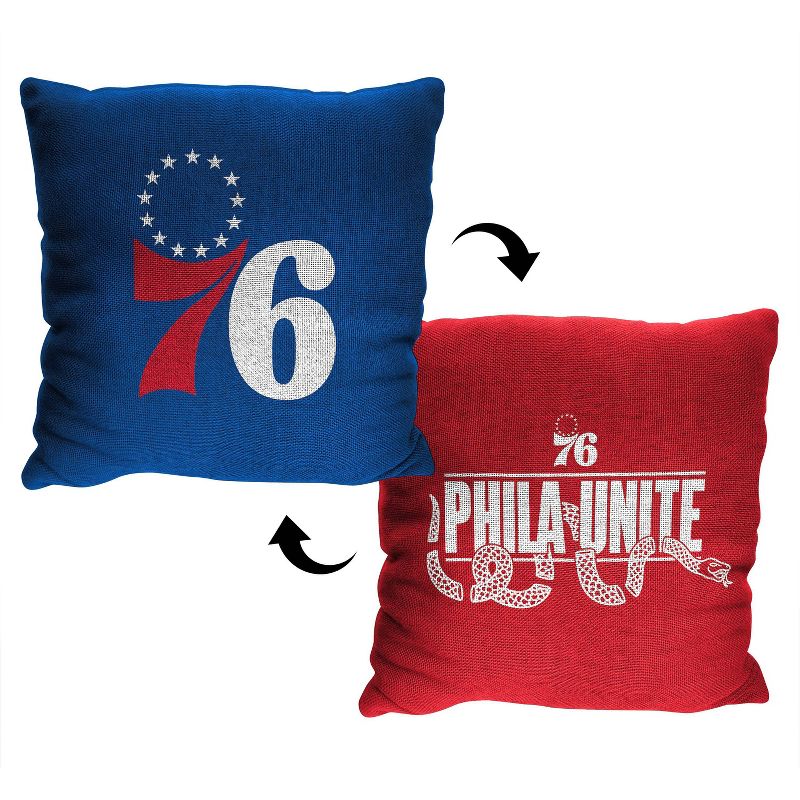 14&#34;x14&#34; NBA Philadelphia 76ers Invert Double Sided Jacquard Decorative Pillow - 2pk, 3 of 5