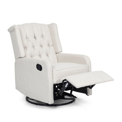 NicBex Chenille Glider Rocking Chair,Upholstered Swivel Recliner Chairs with High Backrest,Adjustable Cozy Rocking Chair,Nursing Chair for Bedroom