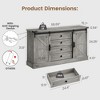 Farmhouse 4 Drawer Dresser for Bedroom, 59" Wood Dressers with Sliding Barn Doors - 2 of 4