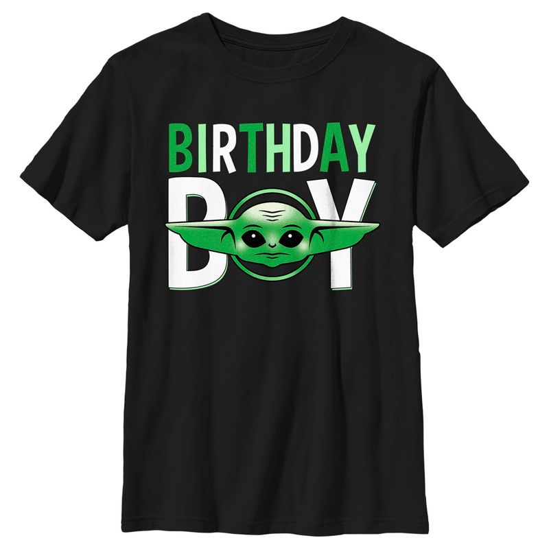 Boy's Star Wars: The Mandalorian Grogu Green Birthday Boy T-Shirt, 1 of 6