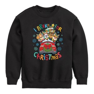 Boys' - Paw Patrol - I Brake For Christmas Graphic Long Sleeve Fleece Sweatshirt - 1 of 4