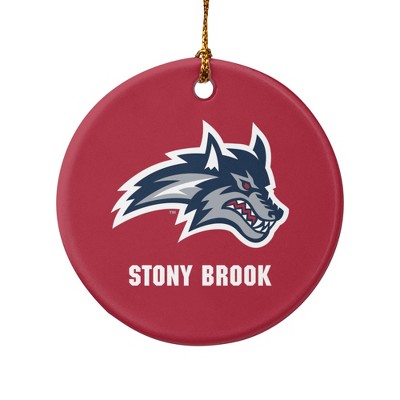 Stony Brook University Seawolves Logo Porcelain Holiday Christmas Tree Ornament