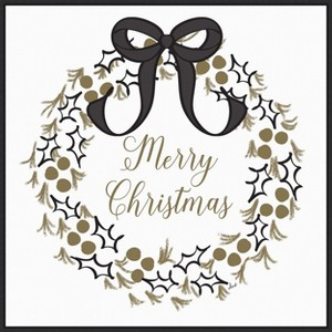 Amanti Art Merry Christmas Wreath by Andi Metz Canvas Wall Art Print Framed 30-in. x 30-in. - 1 of 4