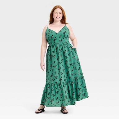 green emerald velvet dress Perfect Stranger Evie Recycled Maxi Dress Forest Green – Universal Store main image 1