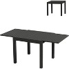 Aluminum 31"-63" Extendable Outdoor Dining Table Set for 4-6 Person, Expandable Patio Table with Aluminum Slat for Backyard, Deck - 2 of 4