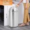 Trash Can, Dome Top Push Lid, Heavy Duty Stainless Steel Waste Bin with Removable Inner Bucket, Outdoor Trash Bin for Commercial Use - 4 of 4