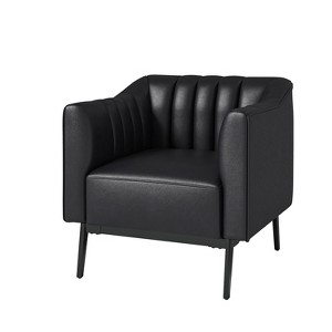 Carsten Industry 30" Wide Faux Leather Chair with Metal Leg| HULALA HOME - 1 of 4