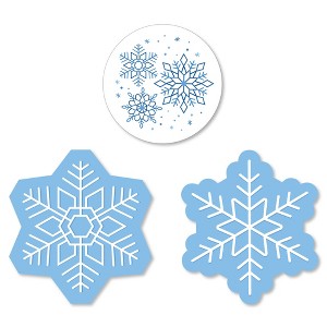 Big Dot of Happiness Blue Snowflakes - DIY Shaped Winter Holiday Party Cut-Outs - 24 Count - 1 of 4