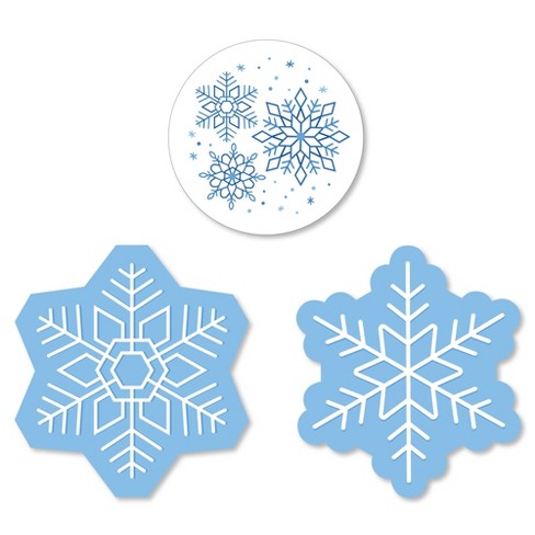 Big Dot of Happiness Blue Snowflakes - DIY Shaped Winter Holiday Party  Cut-Outs - 24 Count