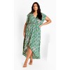 Women's Plus Size Ditsy Wrap Dress - green | CITY CHIC - image 2 of 4