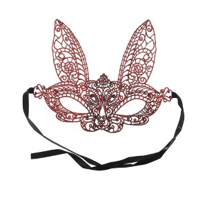 Unique Bargains Lace Long-Ear Bunny Half Face Party Mask 1 Pc - 1 of 4