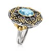 Ross-Simons 4.50 Carat Sky Blue Topaz and .10 ct. t.w. Iolite Ring With .10 ct. t.w. Black Spinels in Sterling Silver and 18kt Gold Over Sterling - 3 of 4