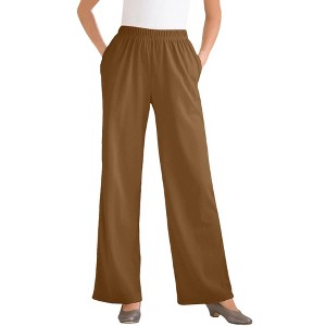 Woman Within Plus Size 7-Day Knit Wide-Leg Pant - 1 of 4