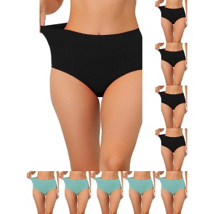 INSPIRE CHIC Women's High Waist Available in Plus Size Tummy Control Briefs 10 Packs - 1 of 4