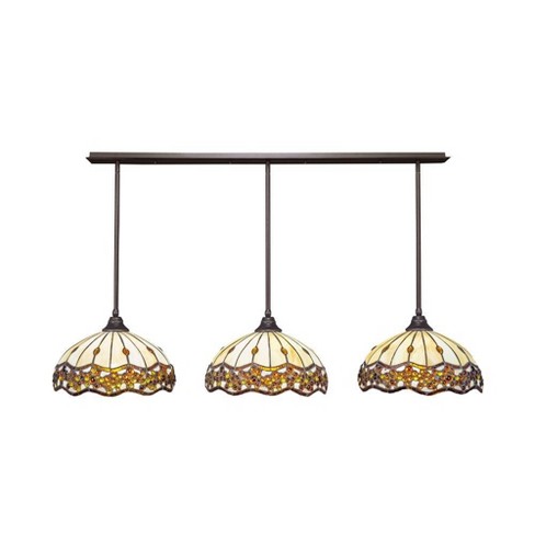 Toltec Lighting Any 3 - Light Chandelier in  Dark Granite with 16" Roman Jewel Art Glass Shade - image 1 of 1