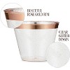 Chateau Glasses 100 Rose Gold Cups 9Oz - Rose Gold Glitter With A Rose Gold Rim - Premium Disposable Party Cups - 4 of 4