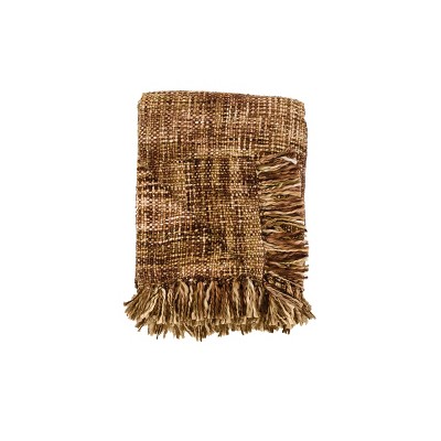 C&F Home Space Dyed Bronze Woven 50" x 60" Throw Blanket with Fringe