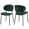 CENGHU Mid-Century Modern Boucle Fabric Dining Chairs, Curved Backrest Upholstered Boucle Dining Chair with Black Metal Legs - 3 of 4