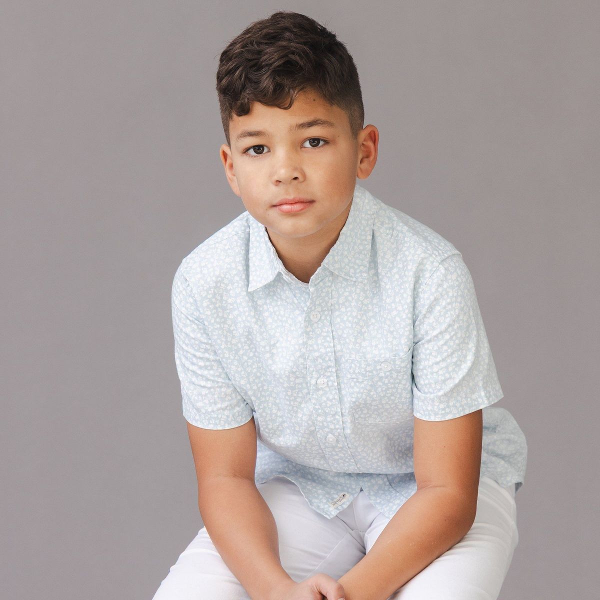 Hope & Henry Boys' Linen Short Sleeve Shirt, Kids - thumbnail 3
