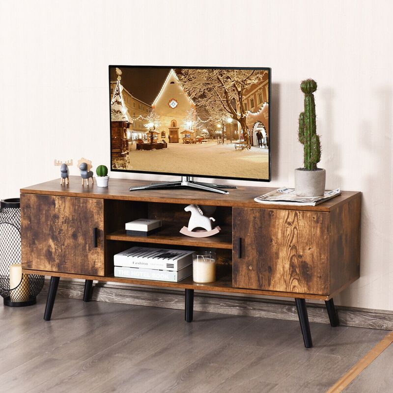 Costway Industrial TV Stand Entertainment Center for TV's Up to 55" w/ Storage Cabinets, 3 of 11
