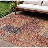 Red Orange And Blue Patchwork Washable Indoor Outdoor Area Rug - 2 of 4