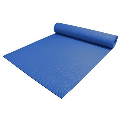 YogaAccessories Deluxe 72 Inch Long and 0.25 Inch Extra Thick High Density Double Sided Non Slip PVC Foam Pilates and Yoga Exercise Mat, Dark Blue