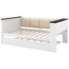 Polibi Modern Utility Daybed with Charging Station, Upholstered Backrest & Trundle - 4 of 4