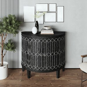 Buffet Sideboard Cabinet with Storage, Half Moon Accent Cabinet, Wood Coffee Bar Cabinet, Buffet Storage Cabinet for Living Room Kitchen Entryway - 1 of 4