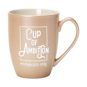 Elanze Designs Cup Of Ambition Workaholic Only Pearlescent Sand 10 ounce New Bone China Coffee Cup Mug - 1 of 4