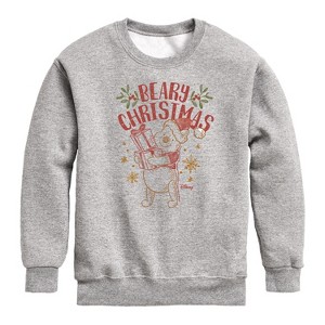 Boys' - Winnie the Pooh - Pooh Wishes A Beary Christmas Graphic Long Sleeve Fleece Sweatshirt - 1 of 4