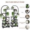 2 Pack 6 Tier Metal Plant Stand, Heart Shaped Plant Rack w/ Wheels, Hooks, Large Ladder Flower Display Shelf Holder for Home, Garden, Balcony - 4 of 4