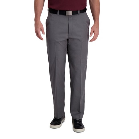 Haggar Men's Cool Right Classic Fit Flat Front Performance Pant 38 X 32 -  Heather Grey : Target