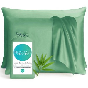 BedVoyage 300 Thread Count Luxury 100% Viscose from Bamboo Pillowcase Set - 1 of 4