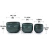 VisioGear 3PCS Ceramic Flowerpot, Modern Planter for Patio, Garden, Windowsill, Antique Navy Blue, 14.38"*14.38"*10.04" - 3 of 4