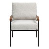 CAVINAS Modern Minimalist Armchair for Living Room,Upholstered Lounge Chair with Metal Frame&Wooden Armrest,Comfy Leisure Chair，Set of 1 - 4 of 4
