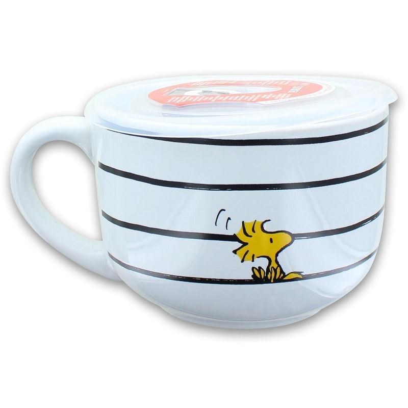 Silver Buffalo Peanuts Snoopy "Did Someone Say Food?" Ceramic Soup Mug With Vented Lid, 2 of 4
