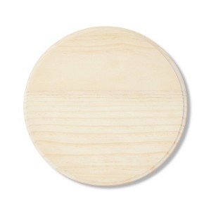 12" Round Wood Disc - Mondo Llama™: Unfinished Craft, Wooden Round, Adult Art Design - 1 of 3