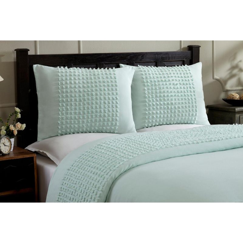 Queen Olivia Comforter 100% Cotton Tufted Chenille Comforter Set Turquoise - Better Trends, 3 of 7