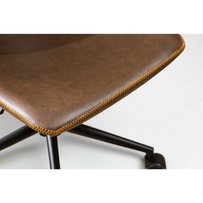 Close-up of chair base connection and caster wheel